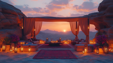 沙特婚礼日落背景