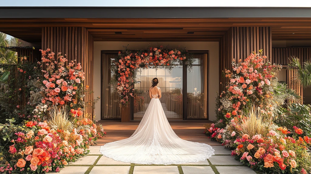 婚礼大厅水彩插画