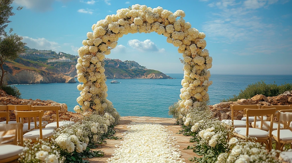 白色玫瑰婚礼拱门