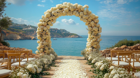 白色玫瑰婚礼拱门