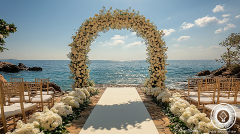 白色玫瑰婚礼拱门