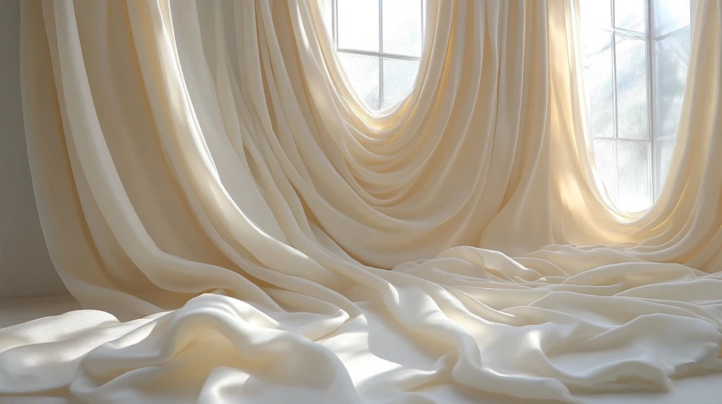 奶油色窗帘背景