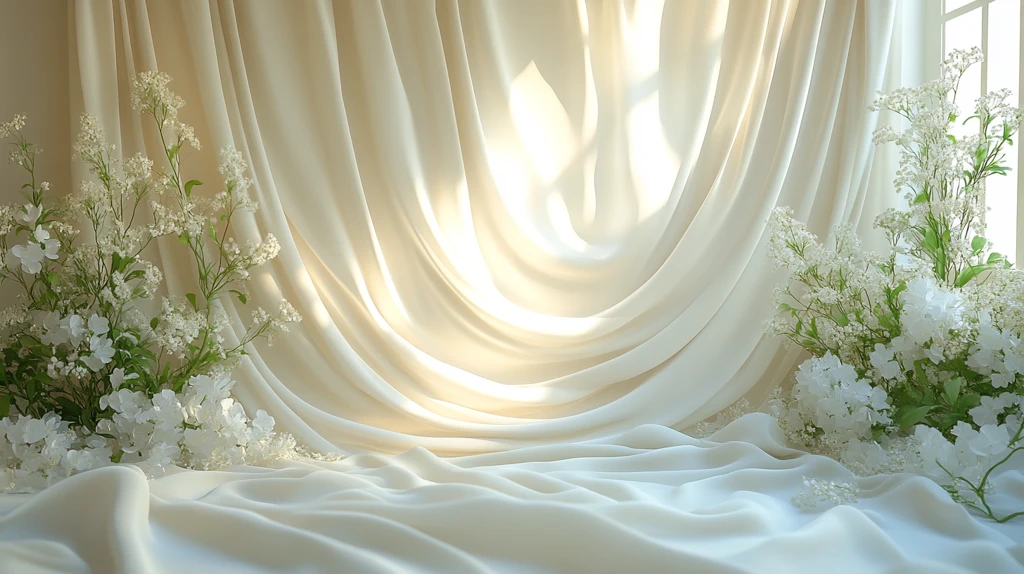 奶油色窗帘背景