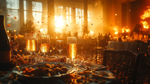 婚礼结束后的宴会厅