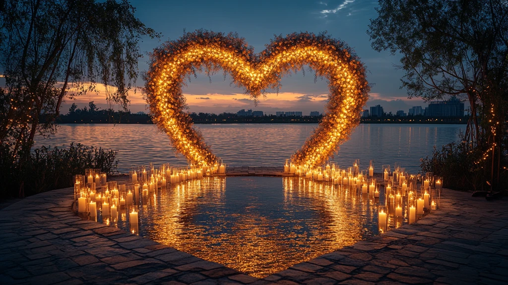 心形水上婚礼场地