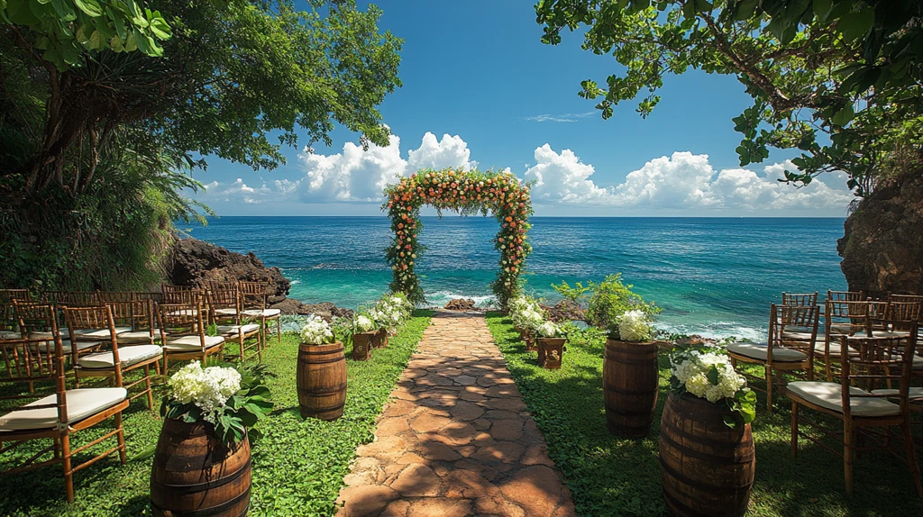 海边婚礼与绿意