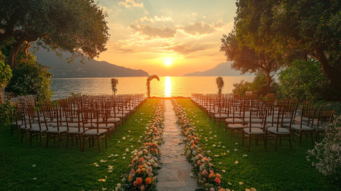 海边婚礼与绿意