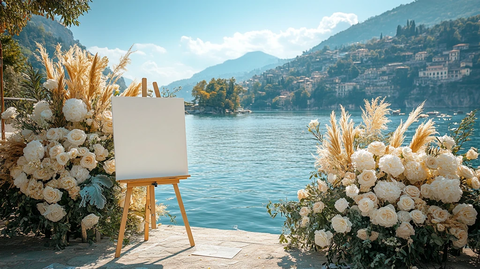 白色画布与户外婚礼装饰