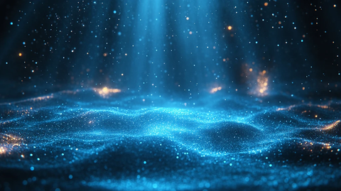 蓝色光射线科技展示台