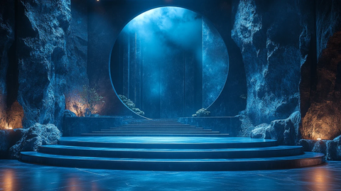 科幻舞台设计镜像背景