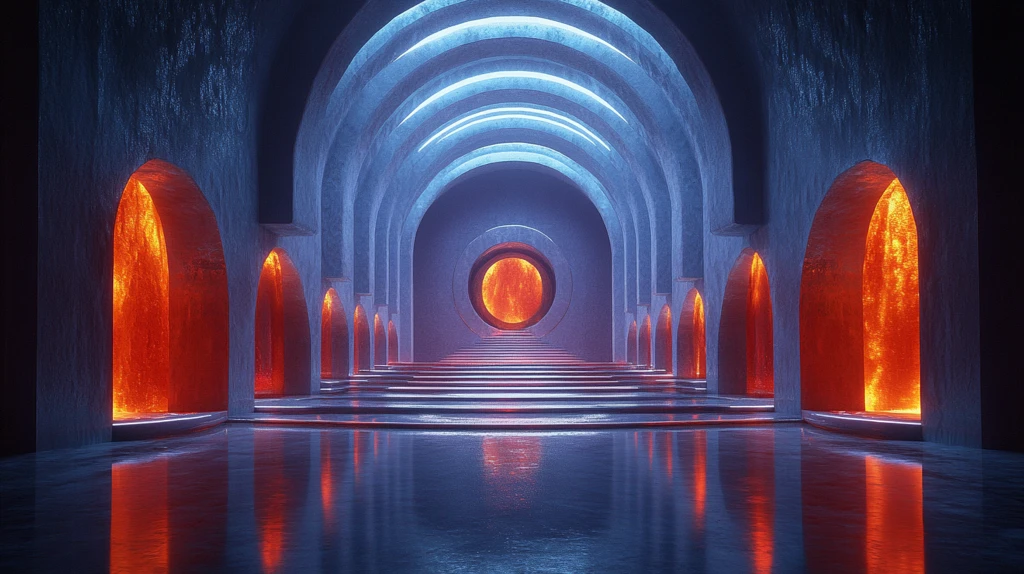 科幻舞台设计镜像背景