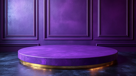 紫色圆桌金色边缘