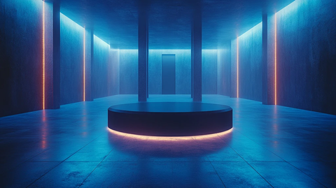 黑色产品平台与数字背景融合