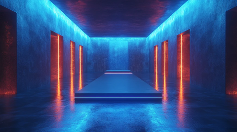 黑色产品平台与数字背景融合