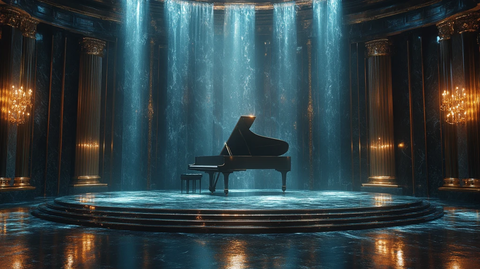 舞台低光蓝黑香槟金