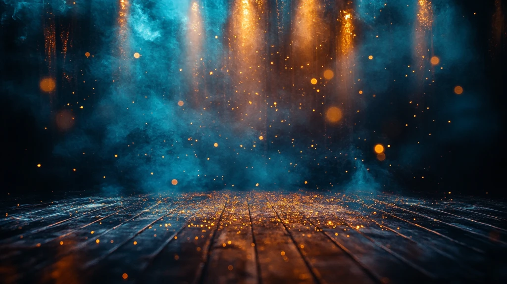 舞台低光蓝黑香槟金