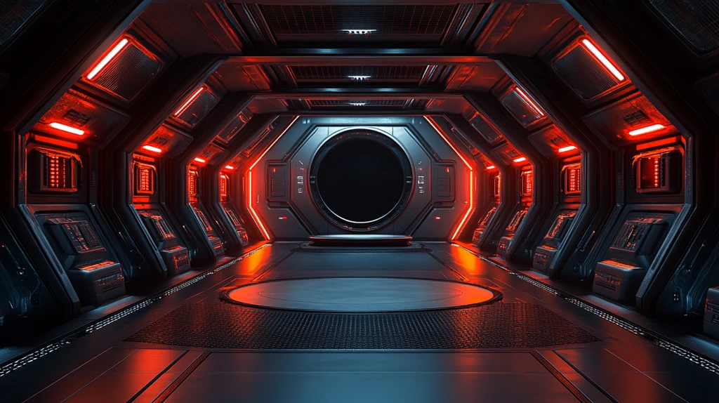 未来空间站六边形房间展示台