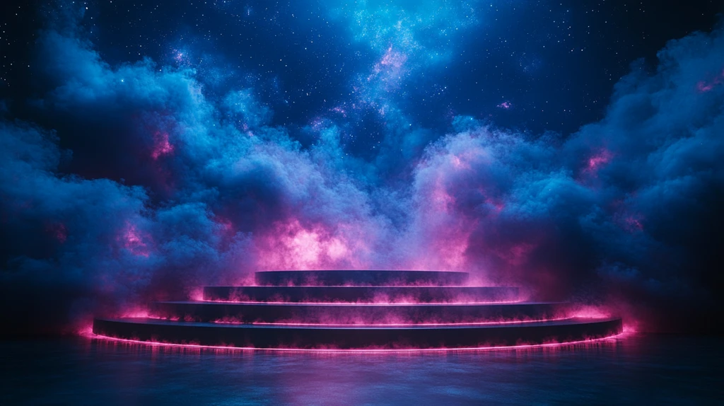 夜空下的空讲台