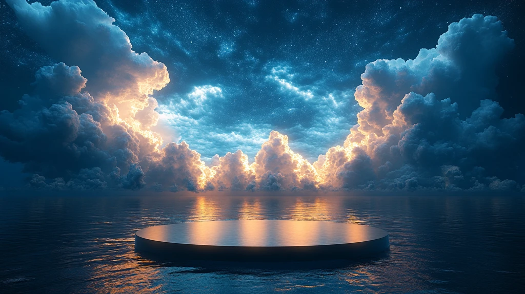 夜空下的空讲台