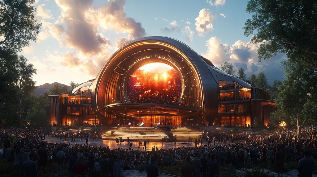 大型户外音乐舞台表演