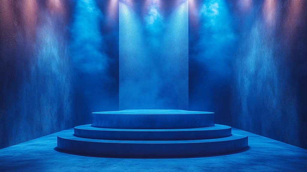 颁奖台与蓝色灯光