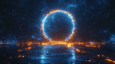 黑暗空间中的光环舞台