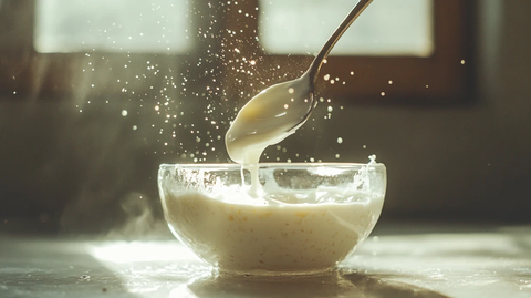 酸奶玻璃碗搅拌