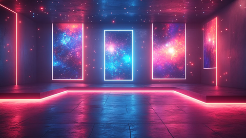 太空派对海报模板