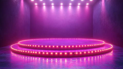 紫色圆形舞台LED灯背景