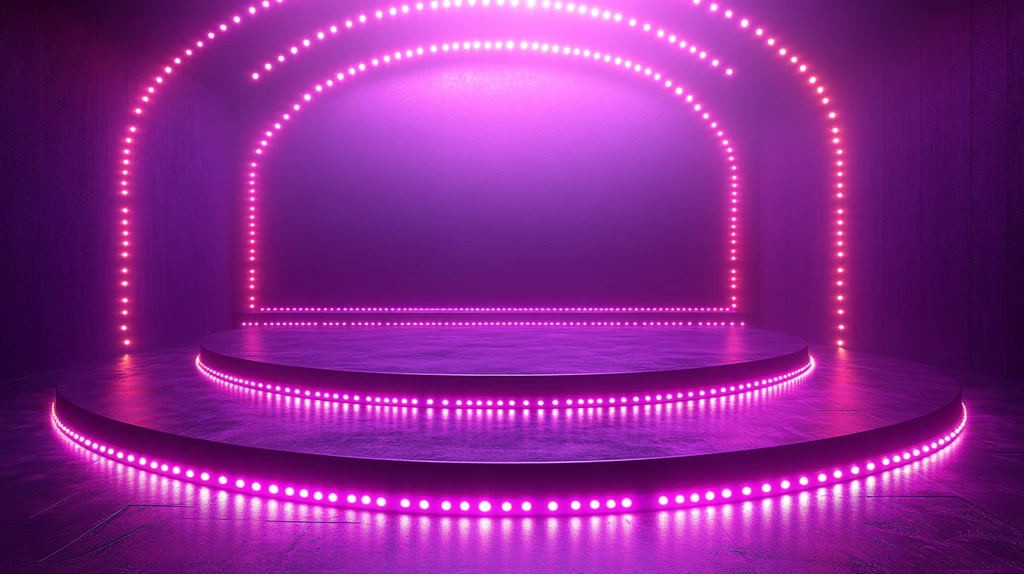紫色圆形舞台LED灯背景
