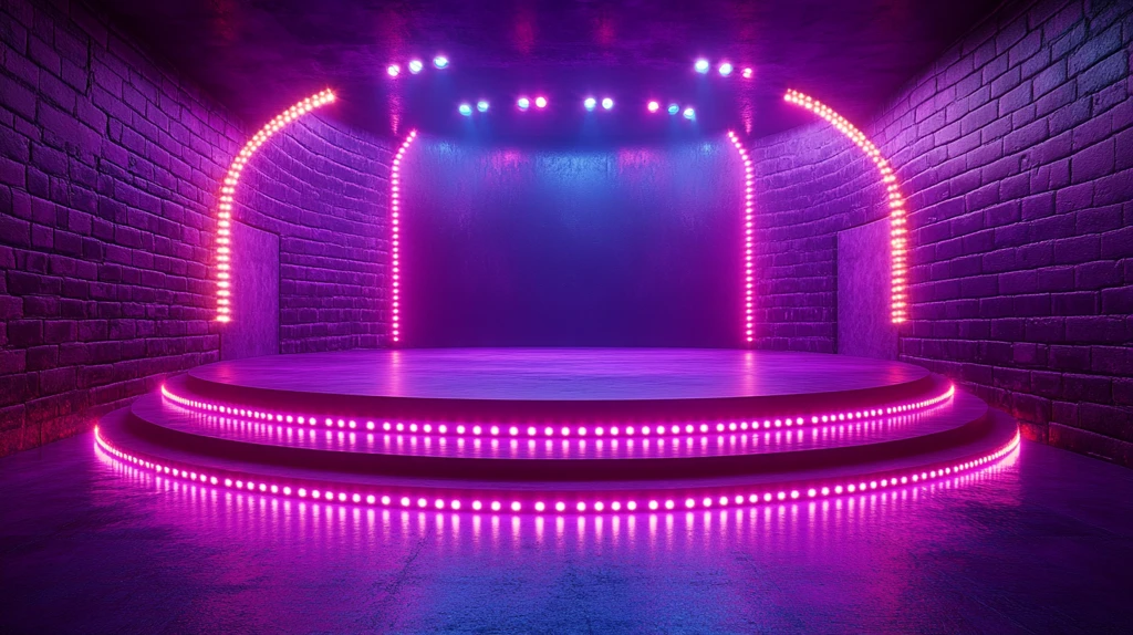 紫色圆形舞台LED灯背景