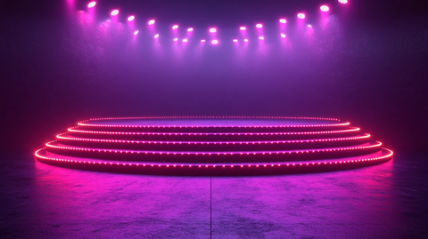 紫色圆形舞台LED灯背景