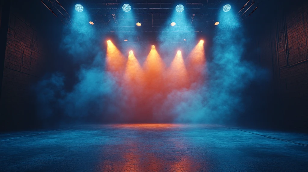 低垂聚光灯舞台