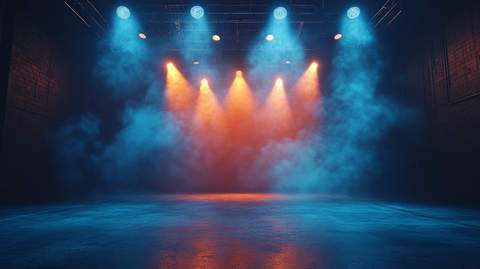 低垂聚光灯舞台