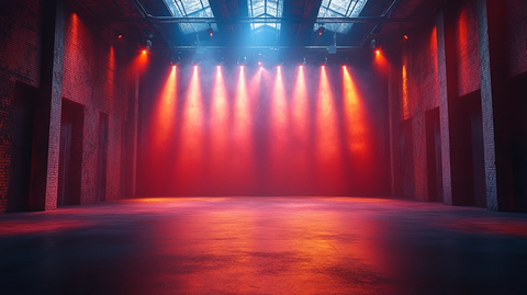 低垂聚光灯舞台