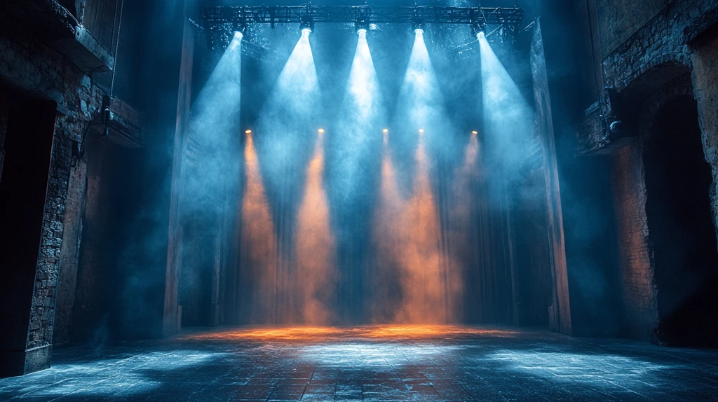 低垂聚光灯舞台