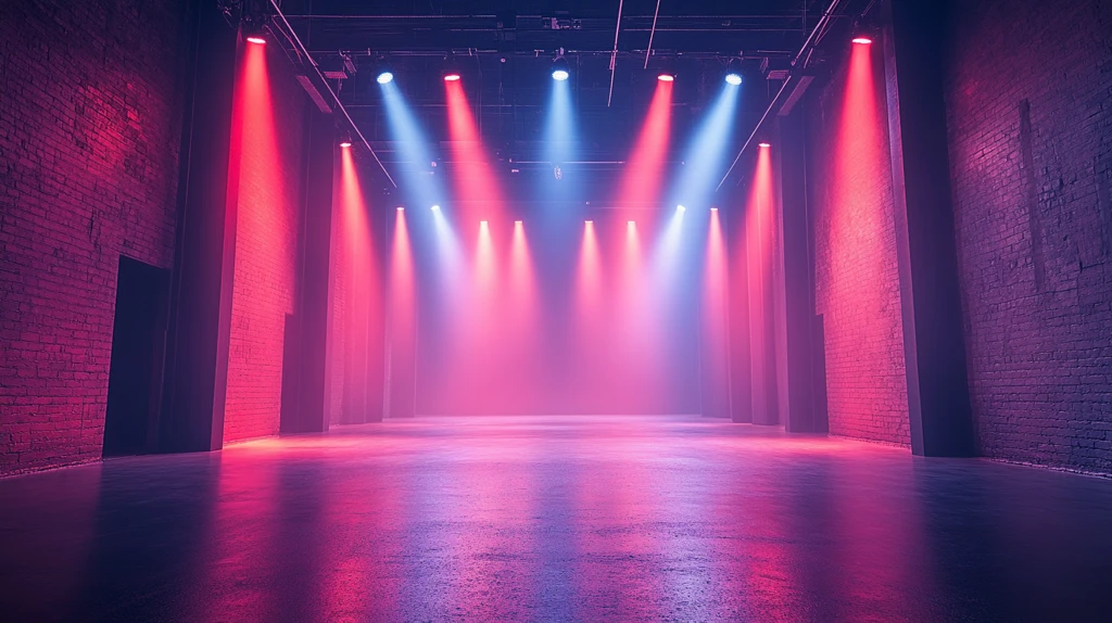 低垂聚光灯舞台