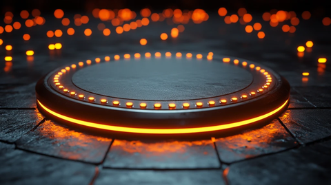 科技讲台黑橙背景