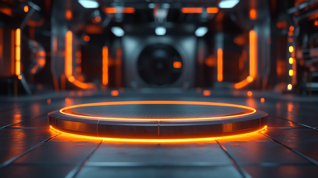 科技讲台黑橙背景