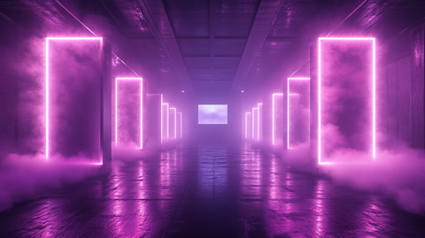 烟雾紫色灯光舞台设计