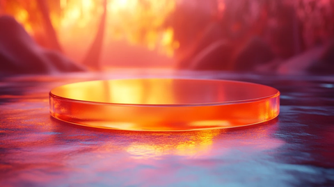 橙色玻璃讲台悬浮