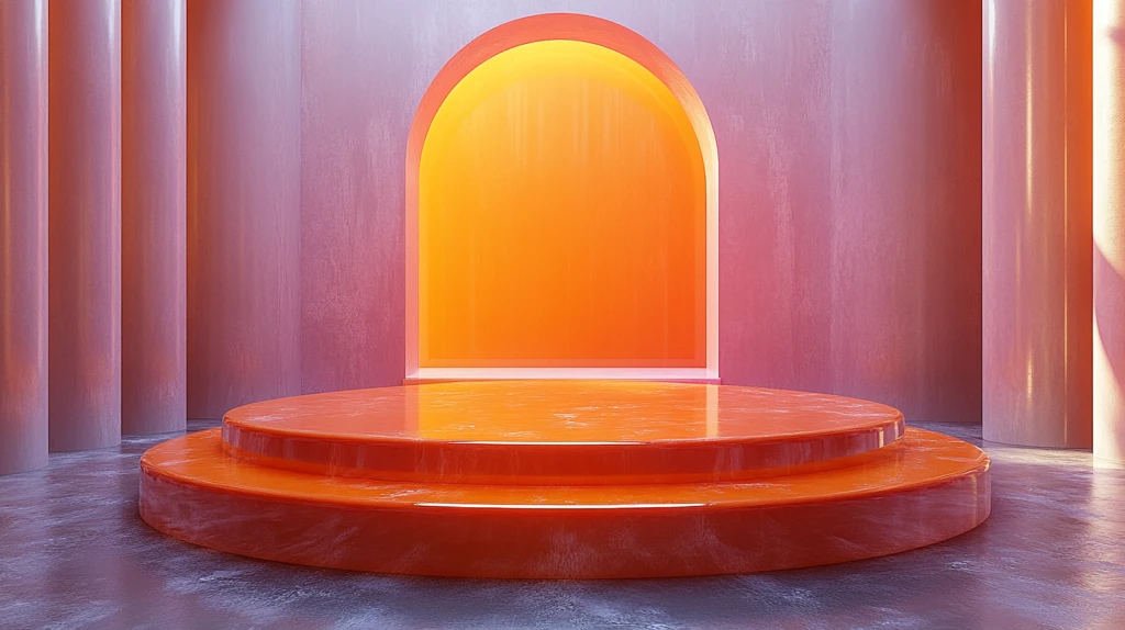 橙色玻璃讲台悬浮