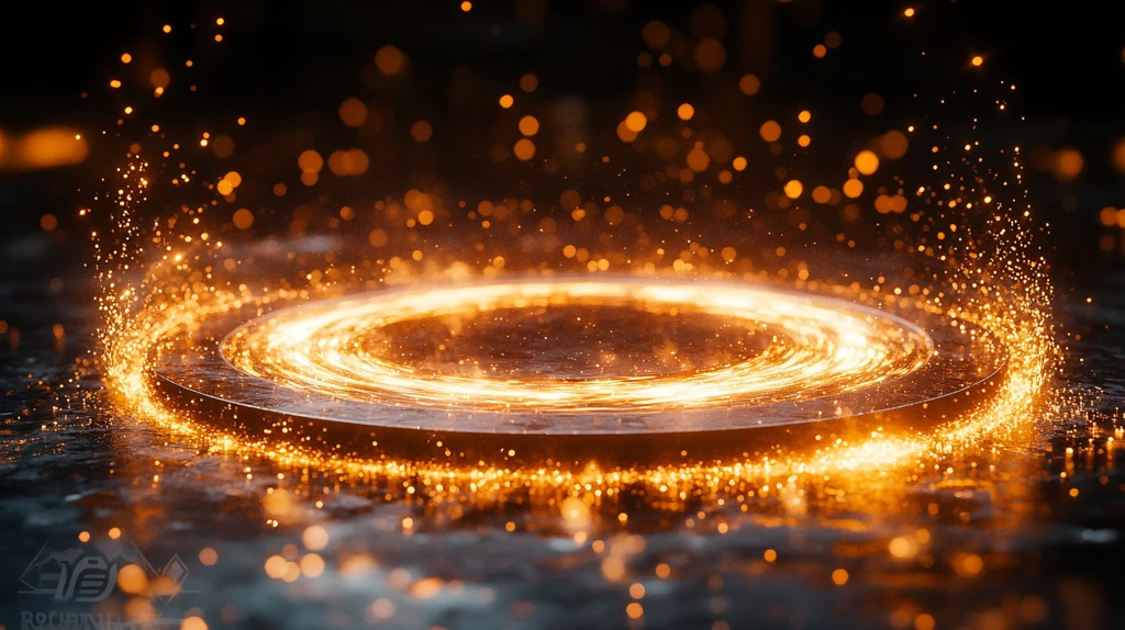 能量光环环绕金属基座