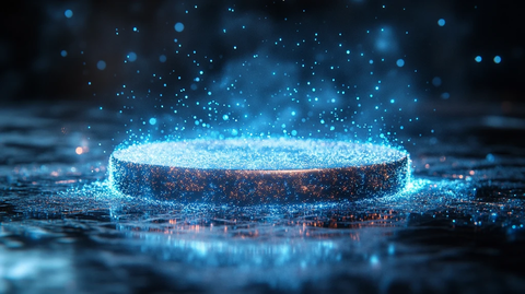 能量光环环绕金属基座