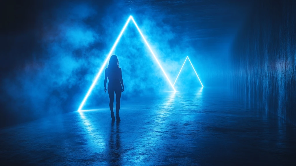 蓝色三角光束舞台