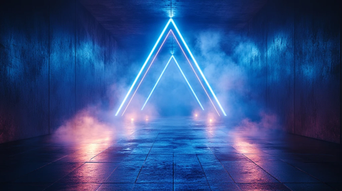 蓝色三角光束舞台