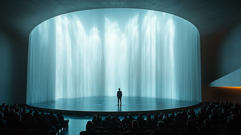 公司技术演示半圆形屏幕投影