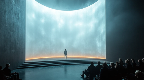 公司技术演示半圆形屏幕投影