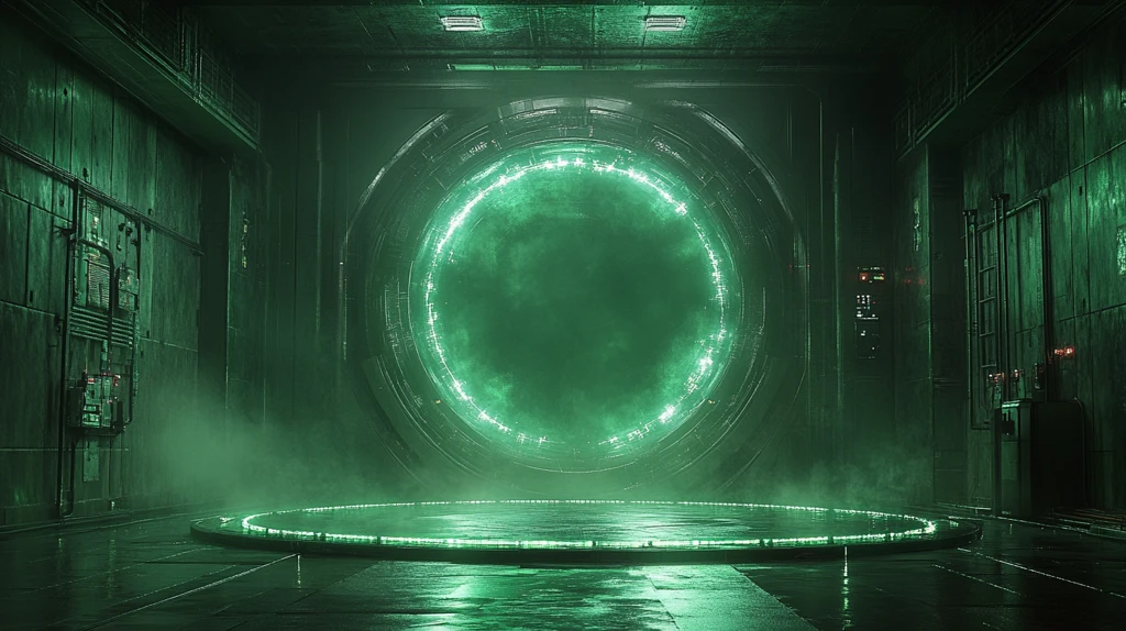 绿色舞蹈舞台与破碎圆圈