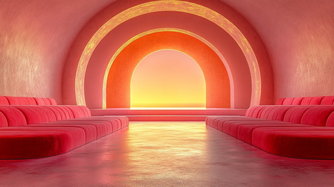 空舞台与红色座椅